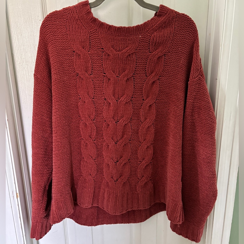 American Eagle Outfitters Cable Knit Sweater - Rust